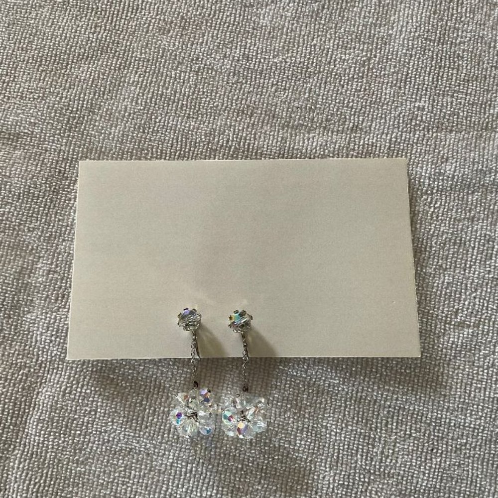 Beautiful Vintage Aura Quartz Clip Earrings